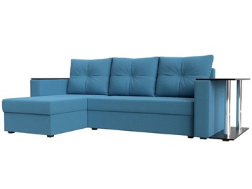 Угловой раскладной диван Атланта Лайт, Амур голубой (микровельвет) в Кемерово