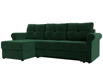 Угловой раскладной диван Леон боннель, Зеленый (Велюр) в Кемерово