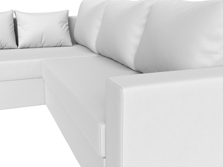 Угловой раскладной диван Мансберг, Белый (Экокожа) в Кемерово - изображение 4