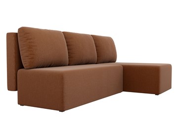 Угловой диван с оттоманкой Поло, Коричневый (рогожка) в Кемерово - предосмотр 2