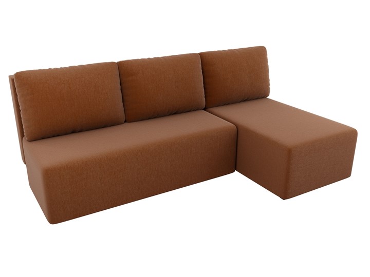 Угловой диван с оттоманкой Поло, Коричневый (рогожка) в Кемерово - изображение 3