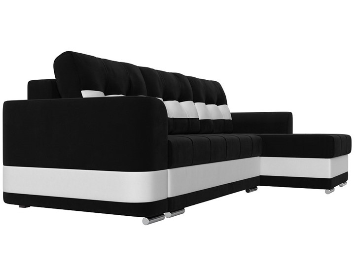 Угловой диван Честер, Черный/белый (вельвет/экокожа) в Кемерово - изображение 2