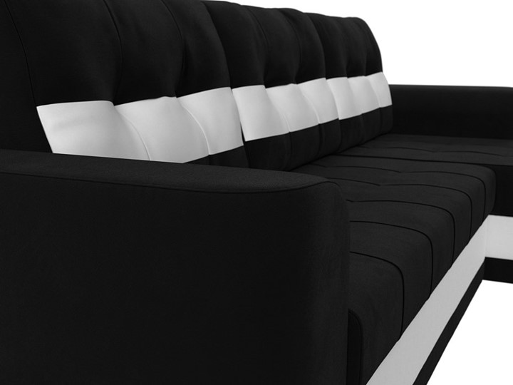 Угловой диван Честер, Черный/белый (вельвет/экокожа) в Кемерово - изображение 3