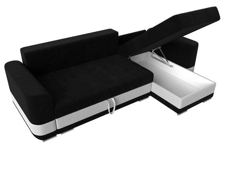 Угловой диван Честер, Черный/белый (вельвет/экокожа) в Кемерово - изображение 5