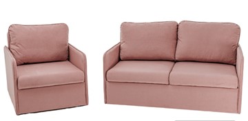 Набор мебели Brendoss Амира розовый диван + кресло в Кемерово