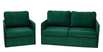 Комплект мебели Амира зеленый диван + кресло в Кемерово