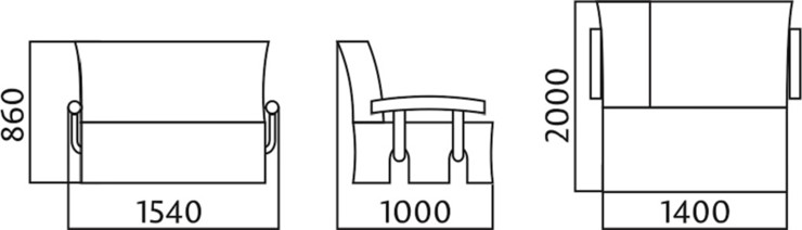 Диван прямой Аккордеон с боковинами, спальное место 1400 в Кемерово - изображение 4