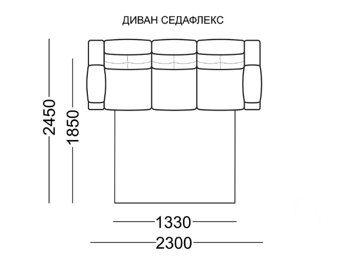 Прямой диван Рокфорд БД, седафлекс в Новокузнецке - изображение 7