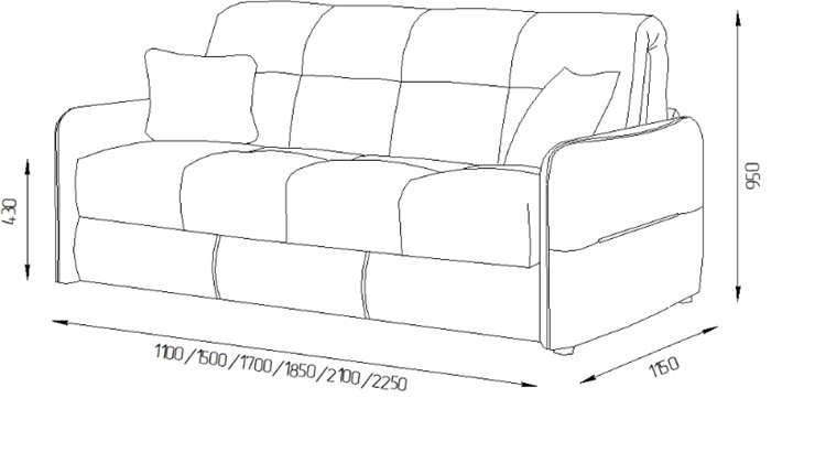 Прямой диван Токио 2 165 (НПБ) в Кемерово - изображение 4