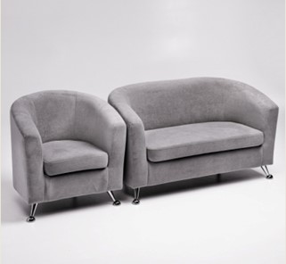 Комплект мебели Брамс  цвет серый диван 2Д + кресло в Кемерово