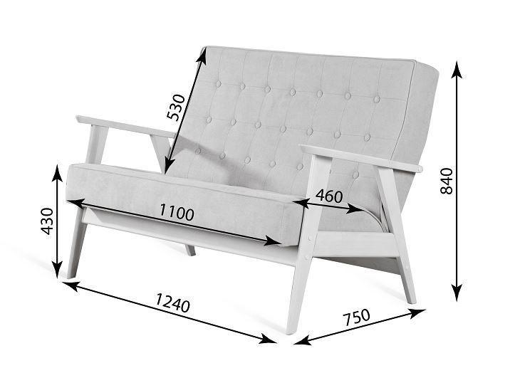 Прямой диван Ретро, двухместный (венге / RS 29 - бирюзовый) в Кемерово - изображение 4