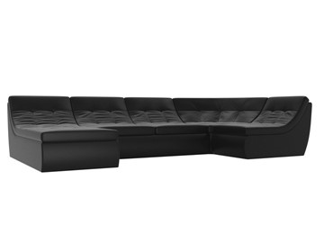 Модульный раскладной диван Холидей, Черный (экокожа) в Кемерово