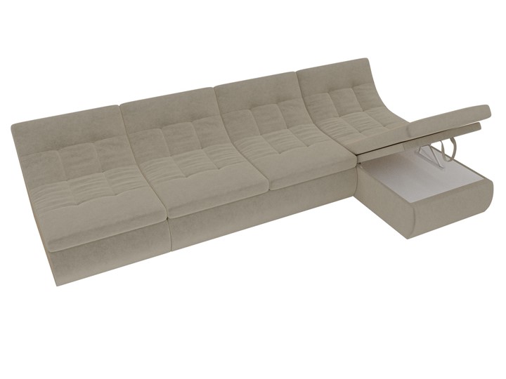 Модульный угловой диван Холидей, Бежевый (микровельвет) в Кемерово - изображение 7