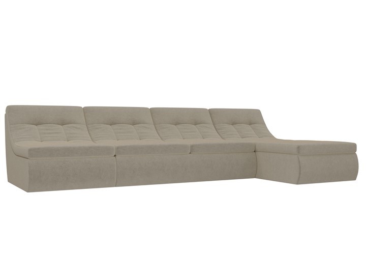 Модульный угловой диван Холидей, Бежевый (микровельвет) в Кемерово - изображение