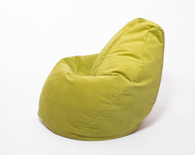 Кресло-мешок Груша малое, велюр однотон, травянное в Кемерово - изображение 2