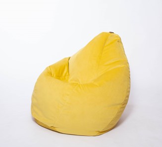 Кресло-мешок Груша большое, велюр однотон, лимонное в Кемерово