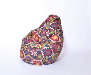 Кресло-мешок Груша среднее, велюр принт, мехико графит в Кемерово