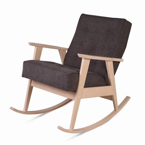Кресло-качалка Ретро (беленый дуб / 05 - коричневый) в Кемерово