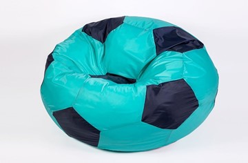 Кресло-мешок Мяч большой, бирюзово-черный в Кемерово