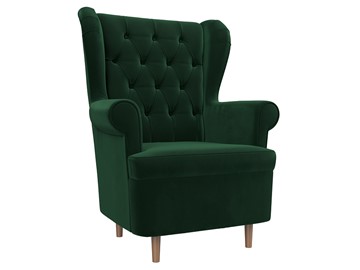 Кресло на ножках Торин Люкс, Зеленый (Велюр) в Кемерово