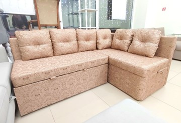 Кухонный угловой диван Яшма 1 ДУ Весь в ткани Жаккард AFINA 06 в Кемерово