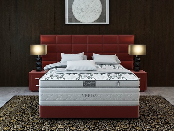 Кровать 2-спальная Chocolate/Podium M 160х200, Микровелюр (Manhattan Гранатовый) в Кемерово - изображение