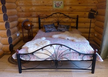 Спальная кровать Фортуна 2, 1600, черный/черный в Кемерово