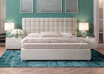 Двуспальная кровать Corso-3 140x200, Искусственная шерсть (Лама Лён) в Кемерово