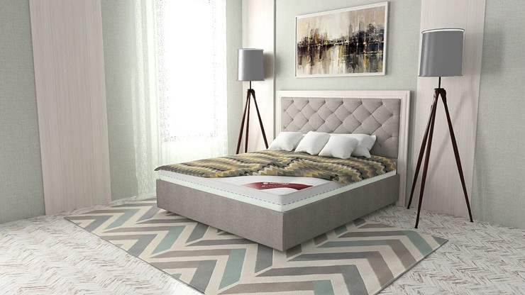 Двуспальная кровать Манхэттен 180х200 (с основанием), с высотой спинки - 130 см в Кемерово - изображение 2