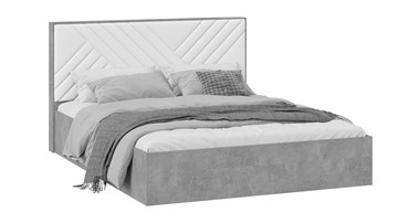 Кровать 2-спальная с подъемным механизмом Хилтон Тип 1 с заглушиной (Ателье светлый/Белый) в Кемерово