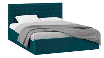 Двуспальная кровать с подъемным механизмом Порто (Велюр Confetti Izumrud) без заглушины в Кемерово