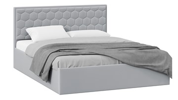 Кровать в спальню с подъемным механизмом Порто (Велюр Confetti Silver) без заглушины в Кемерово