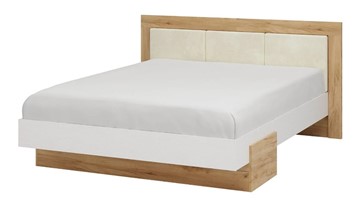 Спальная кровать Тоскана 1600 (Дуб крафт золотой/Белый поры глубокие) с основанием в Кемерово - предосмотр
