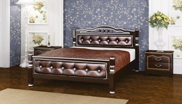 Односпальная кровать Карина-11 (Орех Темный, обивка бриллиант) 120х200 в Кемерово