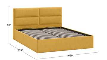 Двуспальная кровать с механизмом Глосс Тип 1 (Микровелюр Wellmart Yellow) в Кемерово - предосмотр 1