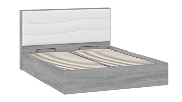 Двуспальная кровать с механизмом Миранда тип 1 (Дуб Гамильтон/Белый глянец) в Кемерово - предосмотр 2
