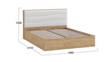 Кровать с механизмом 2-спальная Миранда тип 1 (Дуб крафт золотой/Белый глянец) в Кемерово - предосмотр 1