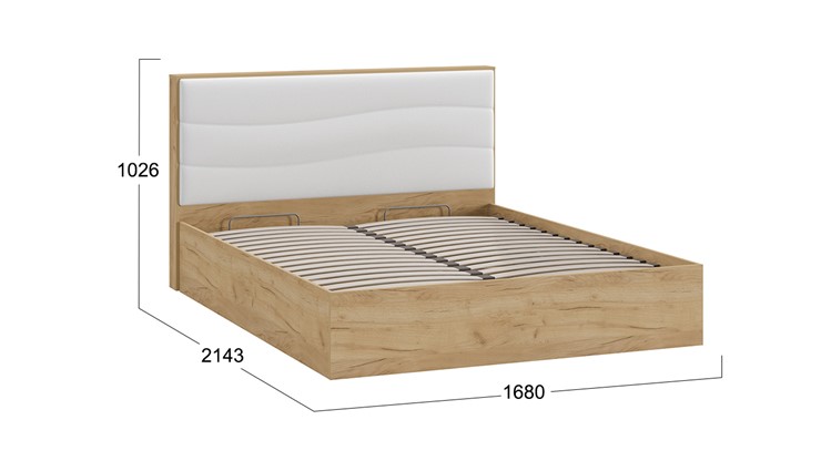 Кровать с механизмом 2-спальная Миранда тип 1 (Дуб крафт золотой/Белый глянец) в Кемерово - изображение 1