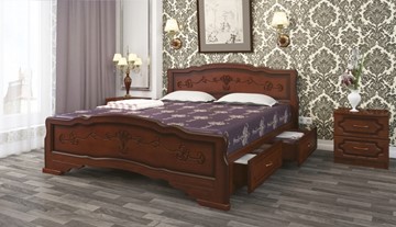 Кровать с выкатными ящиками Карина-6 (Орех) 180х200 в Кемерово