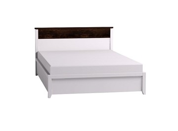 Кровать полутороспальная Норвуд 33 с гибкими ламелями металл, Белый-Орех шоколадный в Кемерово