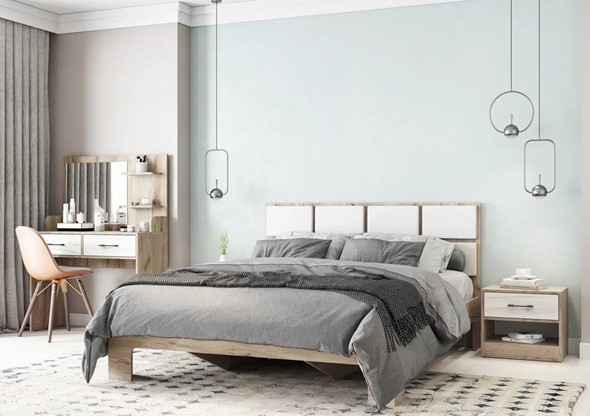 Мебель для спальни Соната №1 Дуб Крафт Серый - Дуб Крафт Белый в Кемерово - изображение