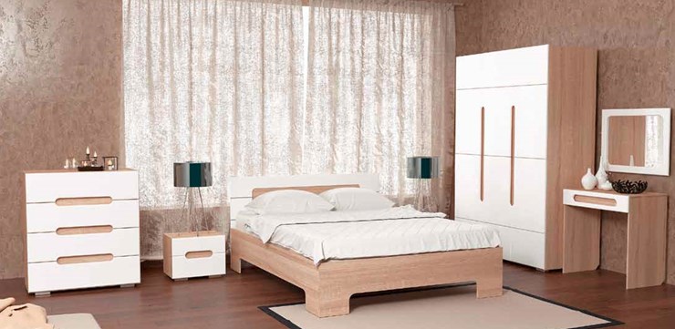 Модульная спальня Некст, цвет дуб сонома/белый в Кемерово - изображение