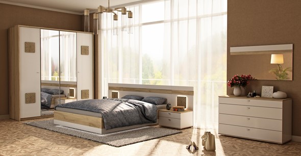 Гарнитур спальный Фиджи 3, белый в Кемерово - изображение