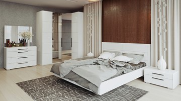 Модульная спальня Наоми №4, цвет Белый глянец в Кемерово
