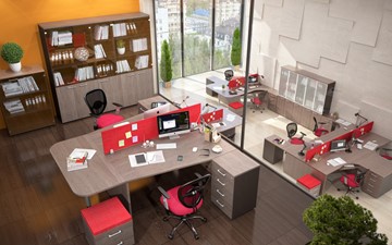 Офисный комплект мебели Xten для двух сотрудников с тумбочками в Кемерово - предосмотр 3