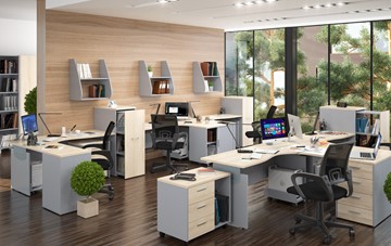 Мебель для персонала OFFIX-NEW для 4 сотрудников с двумя шкафами в Кемерово - предосмотр 1