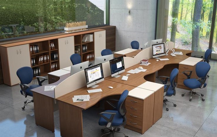 Комплект офисной мебели IMAGO - рабочее место, шкафы для документов в Кемерово - изображение