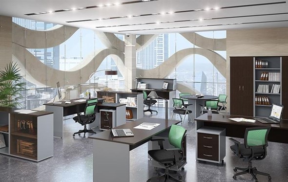 Офисный комплект мебели IMAGO четыре рабочих места, стол для переговоров в Кемерово - изображение