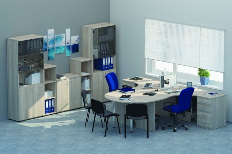 Набор мебели в офис Twin для 2 сотрудников с совмещенными столами в Кемерово - изображение