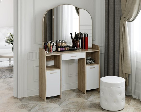 Туалетный стол София Т2, цвет Дуб сонома/Белый в Кемерово - изображение